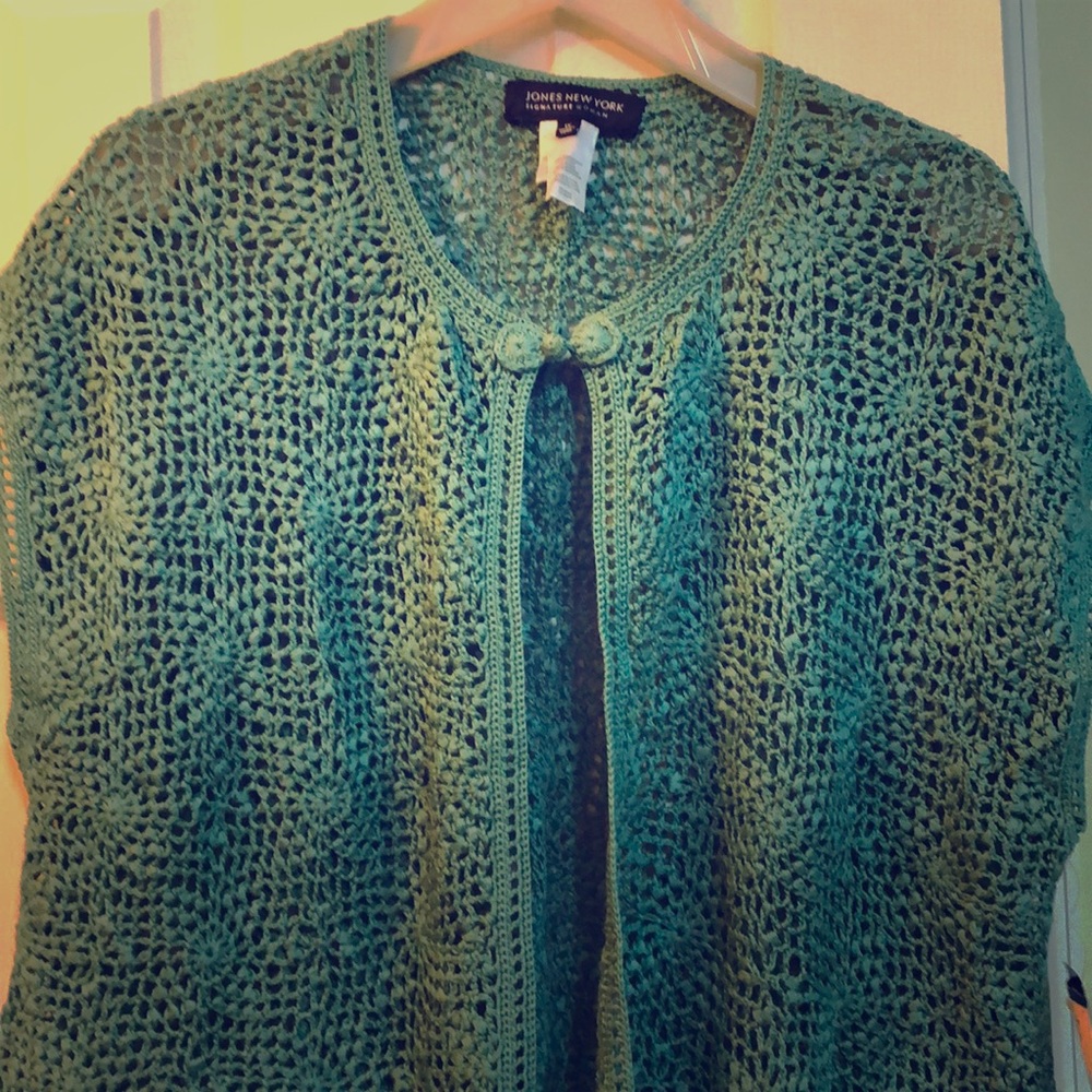 Gorgeous teal crocheted shirt